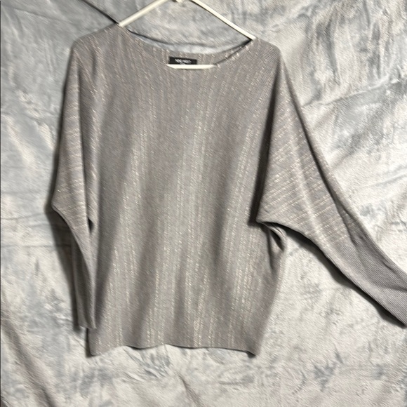 Nine West sweater size large Women's Gray Sweater with accent striped oversized - Picture 1 of 6